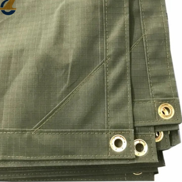 Gridding olive green breathable cotton canvas tarps
