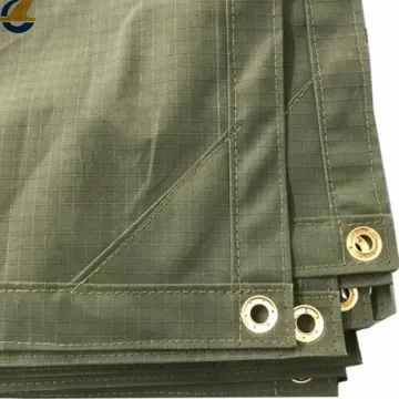 Gridding olive green breathable cotton canvas tarps