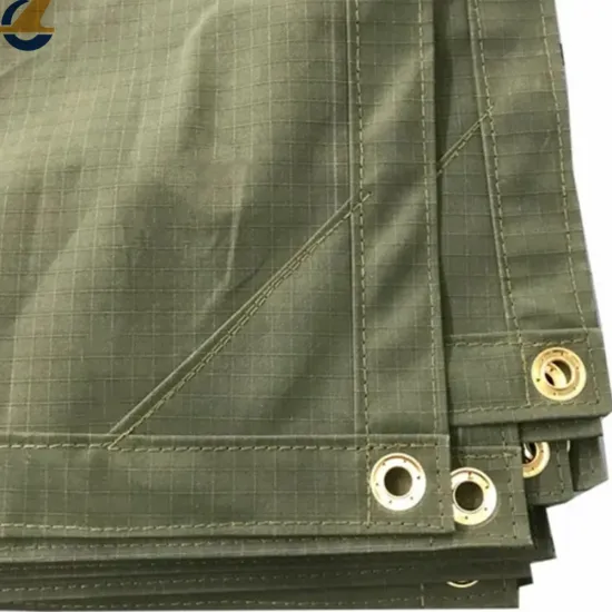 Gridding olive green breathable cotton canvas tarps