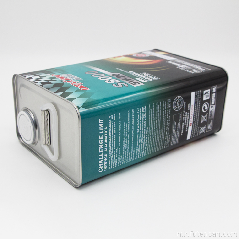 Правоаголна лимена конзерва за масло за подмачкување