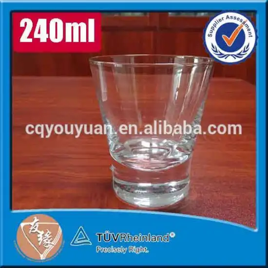 custom label whiskey wine drinking thick bottom 240ml glass cup printing