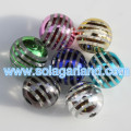 8-20MM Acryl Kunststoffspiegel Shine Striped Globe Beads