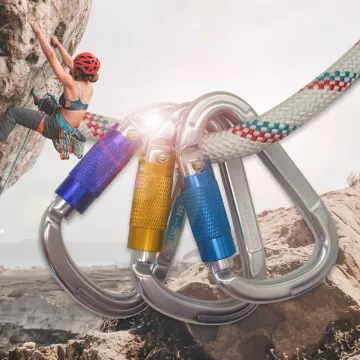 Customizable JENSAN Aluminium Carabiner Clips - 25kN Capacity, Ultra Lightweight Locking Climbing Carabiner with Logo Option