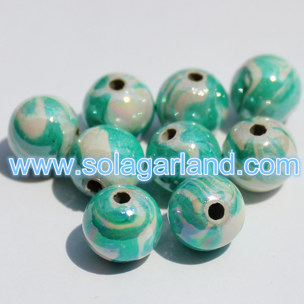 8MM Acrylic AB Swirl Gumball Beads