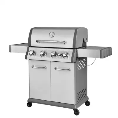 3 Burner+Side Burner Stainless Steel Paint Gas BBQ Grill