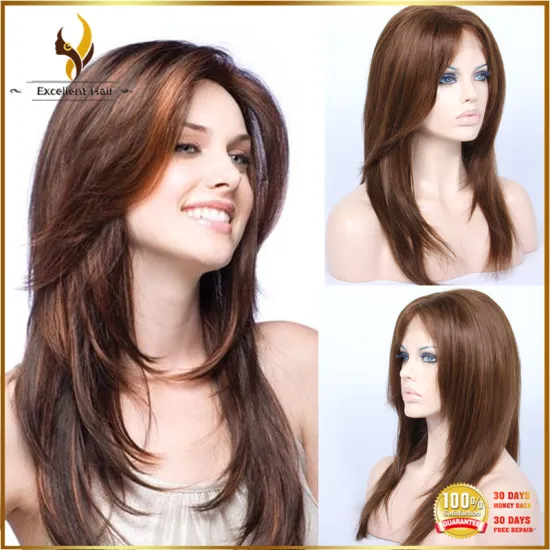 New Style 8a grade brazilian hair 2#/4# mix human hair full lace wig for black women