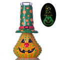 Bongue de vidro colorido de vidro de abóbora, abóbora fofa de Halloween com brilho no tubo de água de vidro borossilicato escuro com tigela de 14 mm