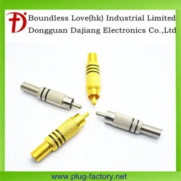 Gold Male Metal RCA plug