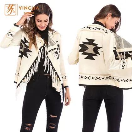 Geometric Fringe Knitted Sweater