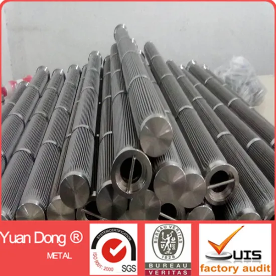 Vacuum stainless steel sintered mesh filter cartridge for oil