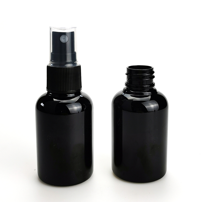 Packaging cosmetico vuoto di alta qualità 50 ml PET lucido Black da 30 ml da 60 ml bottiglia di disinfettante per le mani