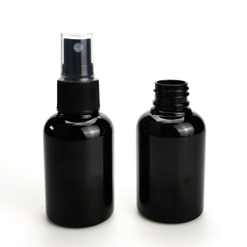 high quality empty cosmetic packaging 50 ml pet shiny black 30ml 60ml sprayer hand sanitizer bottle