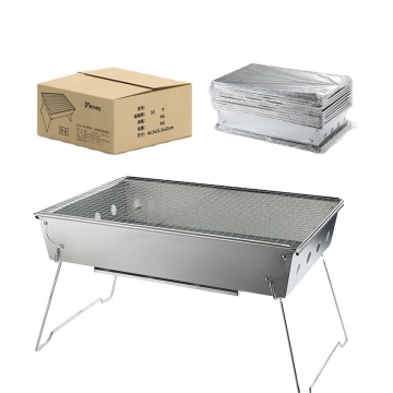 Portable Folding Charcoal Grill Table with Stand for Outdoor Camping and Parties