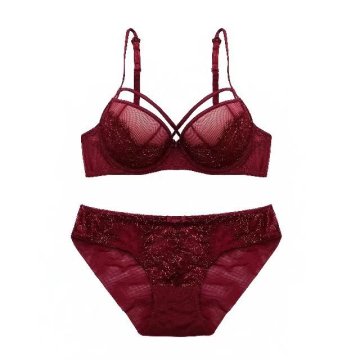 Auf Lager Damen Push Up Cup BH Höschen Sets