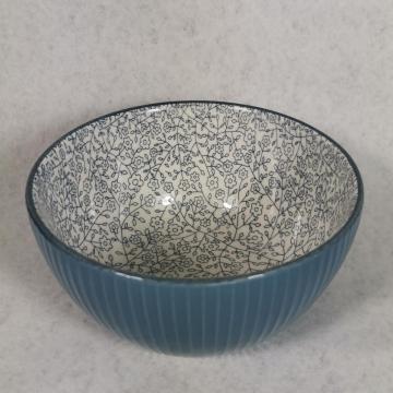 Embossed stoneware bowl and mug