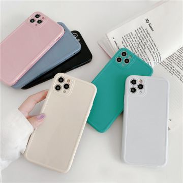 Design de quadro quadrado brilhante Caixa de telefone de silicone para iPhone 14/13/12 Pro Max