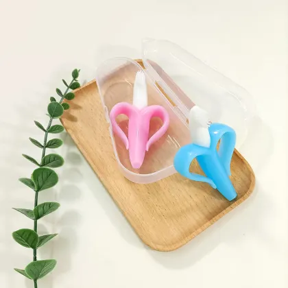 Banana Silicone Baby Toothbrush Teether for Teething Relief