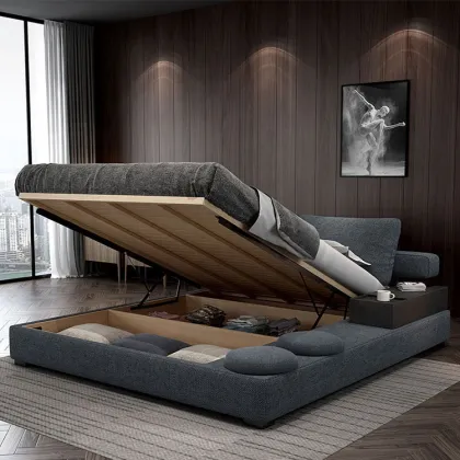 Modern King Size Bed Designs with Mattress and Tatami Style Furniture Set