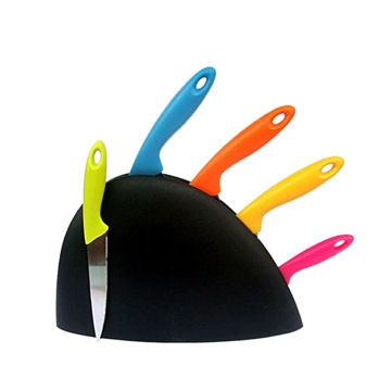 Colorful Handle Knife Set with Block, Good for Promotion, Customized Design are Accepted
