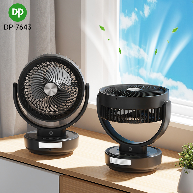 5.5 Inch Rechargeable Table Fan with LED Light and Remote Control