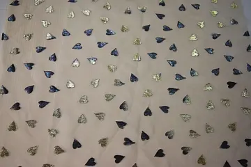 100% Polyester Heart Pattern 30# Mesh Fabric