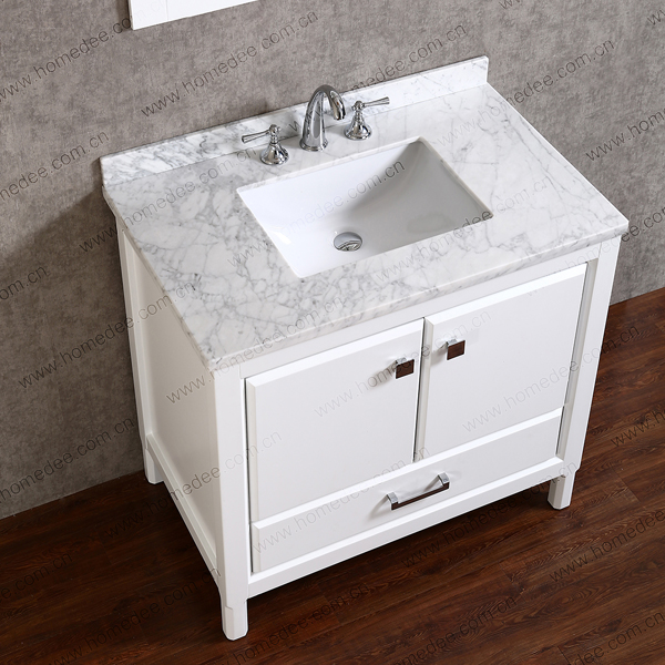 Factory Double Sink Used Bathroom Vanity With Marble Countertop