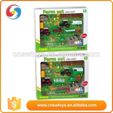 China supplier funny kids colourful metal farm set die cast mini truck toy