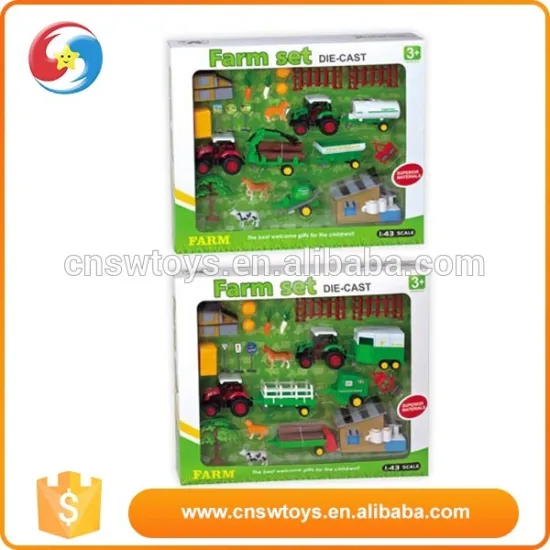 China supplier funny kids colourful metal farm set die cast mini truck toy