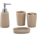 Tasteful Polyresin Bathroom Accessory Set 4-Piece