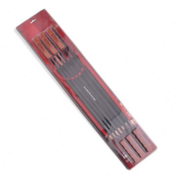 6pcs 60 cm Brochetas de barbacoa antiadherentes con tarjeta de ampolla
