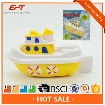 Line pulling small boat play toy