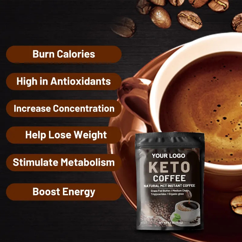 OEM/ODM Energy Support Ketogenic Instant Keto slim Black Coffee powder Green Metabolism Support weight loss coffee powder