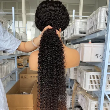 Cheap Whosale Hd Transparent Full Lace Front Wig Raw Brazilian Water Wave Virgin Human Hair Lace Frontal Wig Vendors