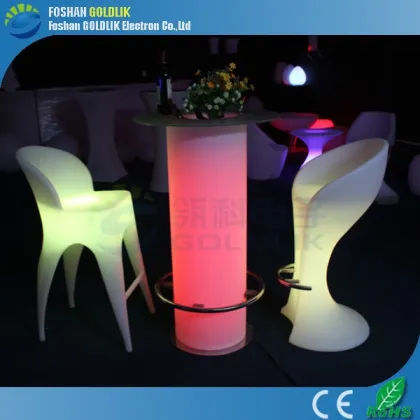 LED Illuminated Cocktail, High Bar Cocktail Table