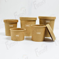 Tasse de soupe en papier jetable de 12 ox tasse de kraft chaud