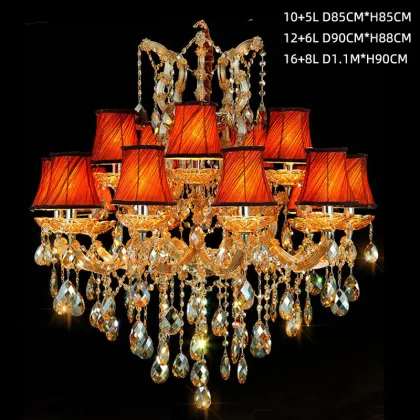 European Clip Light Home Living Room Lighting Crystal Lamp with Lampshade