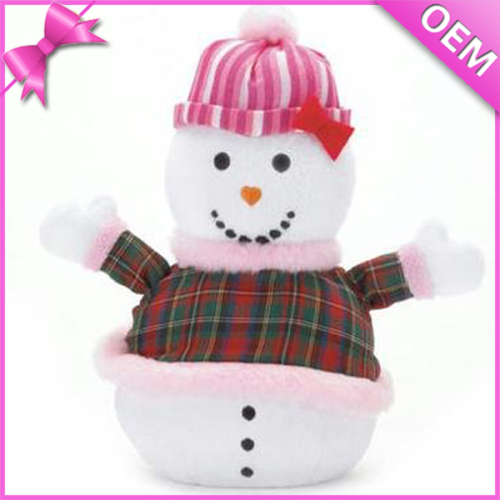 25cm Standing Christmas Plush Stuffed Snowman, Christmas Decoration Plush Snowman, Standing Plush Snowman