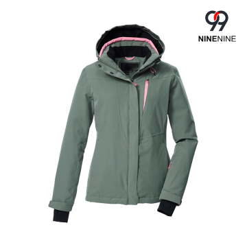 Chaqueta aislante para mujer con capucha con cremallera