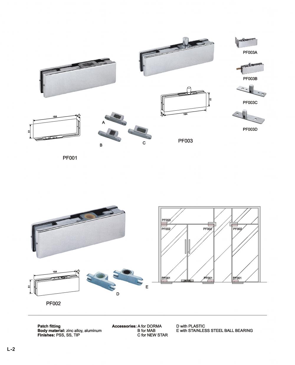 Custom Glass Door Patch Fiftting Wholesale