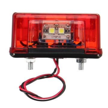 12V/24V LED License Plate Light with Red Lens for Trucks, ATVs, Tractors, Trailers, and Cars