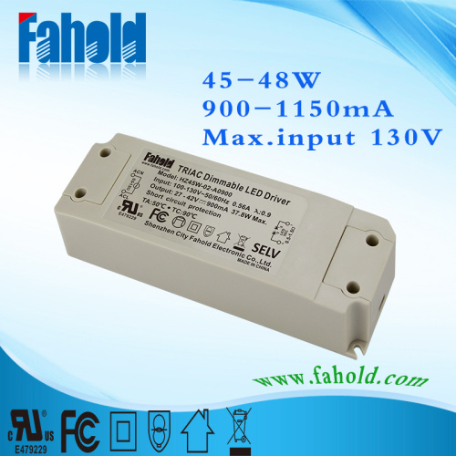 Flcker Free Triac-dimming led driver 45w 1150ma 42v