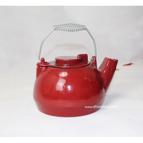 Enamel cast iron teapot