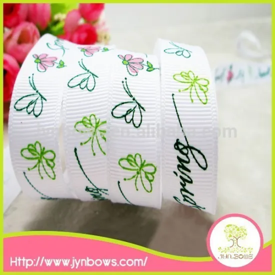 New arrival simple printing newest popular grosgrain ribbon 100 yards
