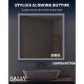 SALLY Dimmable Touch Sensor Square Makeup LED Mirror