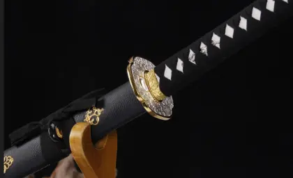 Wanhua Japanese Samurai Sword Black Katana Patterned Steel Craft Collectibles