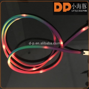 dongguan USB cable manufacturer for smart phone fashion glowing light type c usb charger
