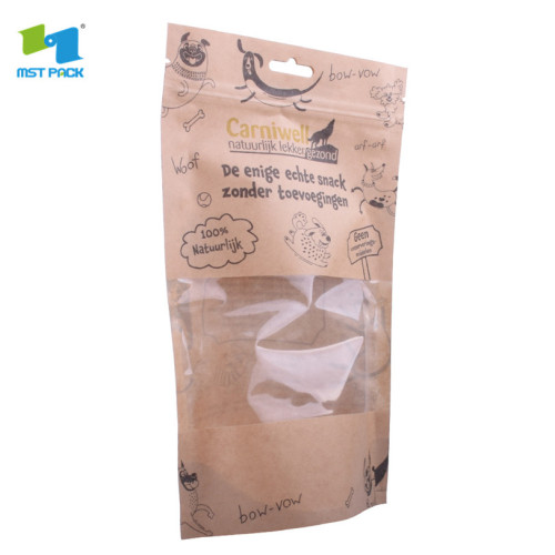 compostable stand up kraft window zip pouches packaging nz