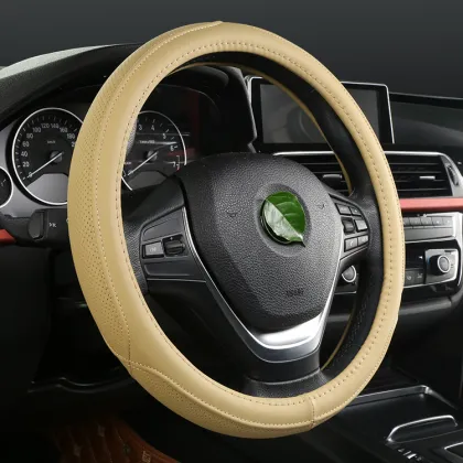 Leather Steering Wheel Covers with Car Logo