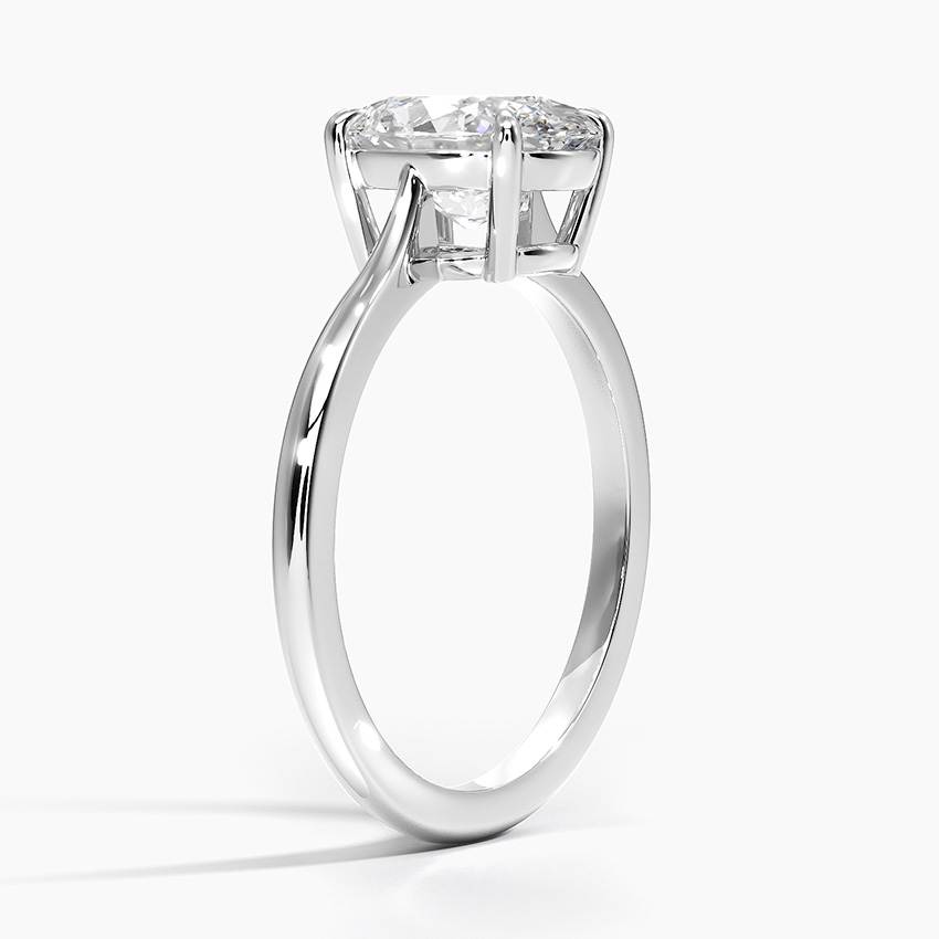 Tampilan profil miring yang menonjolkan ketinggian arsitektur dan keranjang pengumpul cahaya dari cincin pertunangan bunga