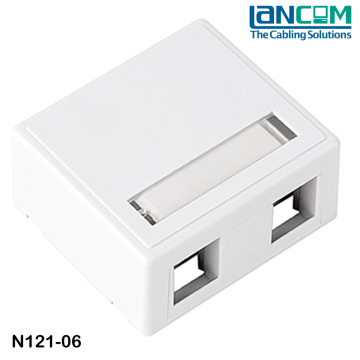 Lancom CE,RoHS,UL,cUL,VDE Certificate competitive Price CAT5E UTP 2 port surface mount box